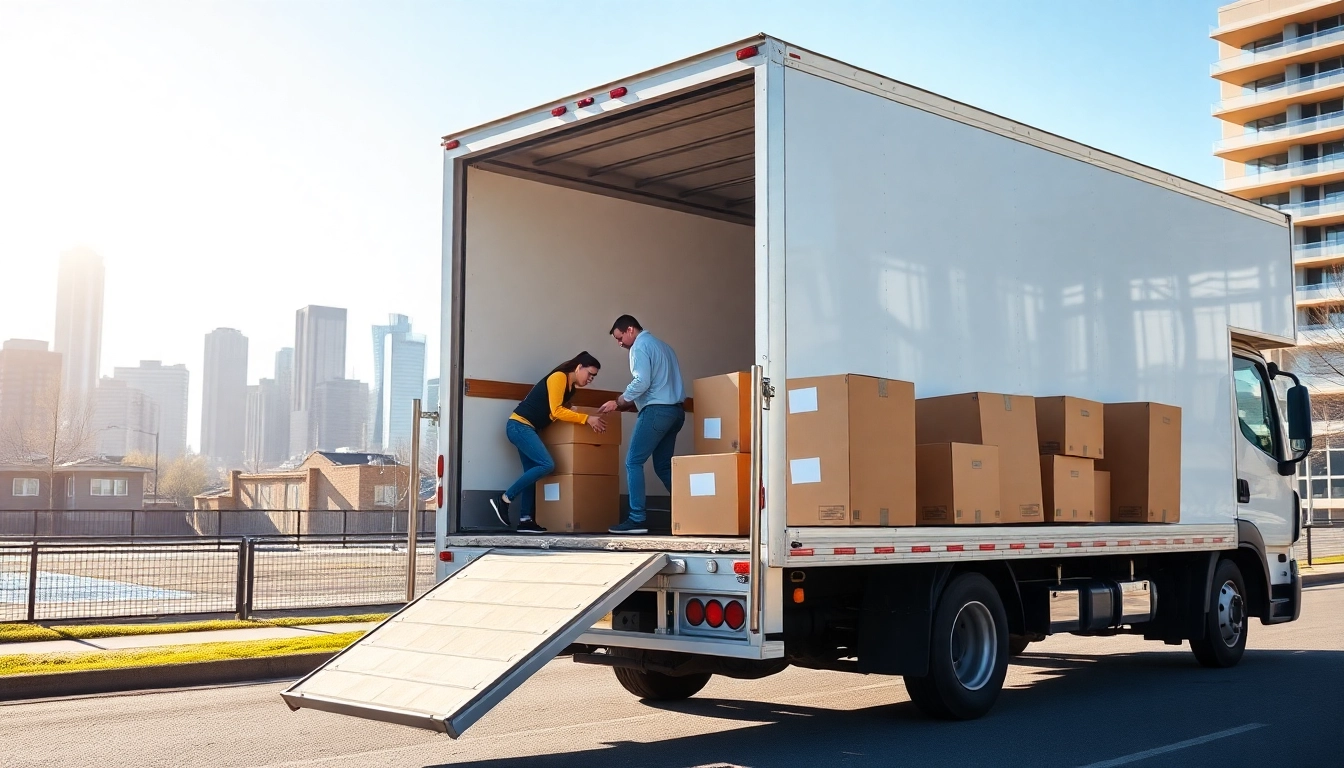 Professional team providing Apex Moving and Storage Services Calgary, loading boxes into a moving truck efficiently in Calgary.