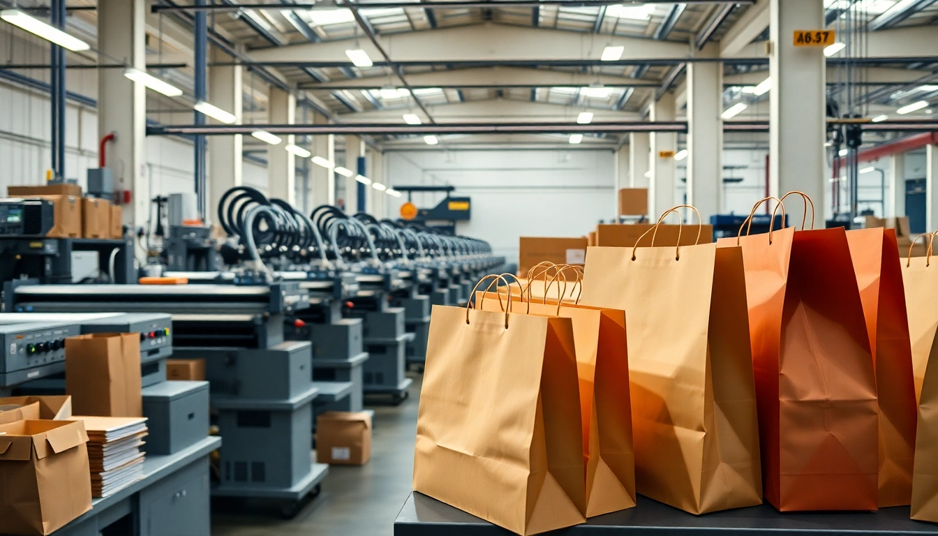 High-quality torba papierowa being filled with eco-friendly products at a modern packaging facility