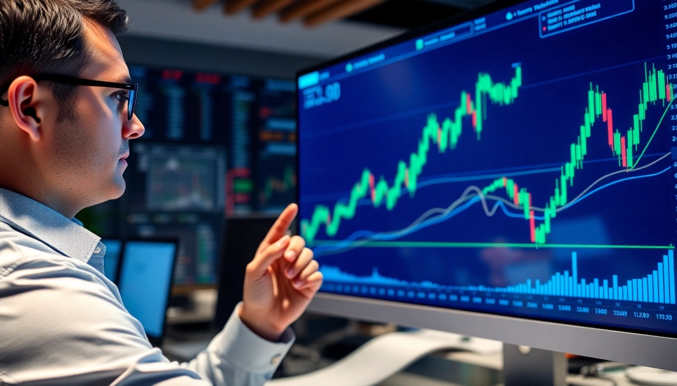 Trading view interface displaying live market charts with traders analyzing data for investment