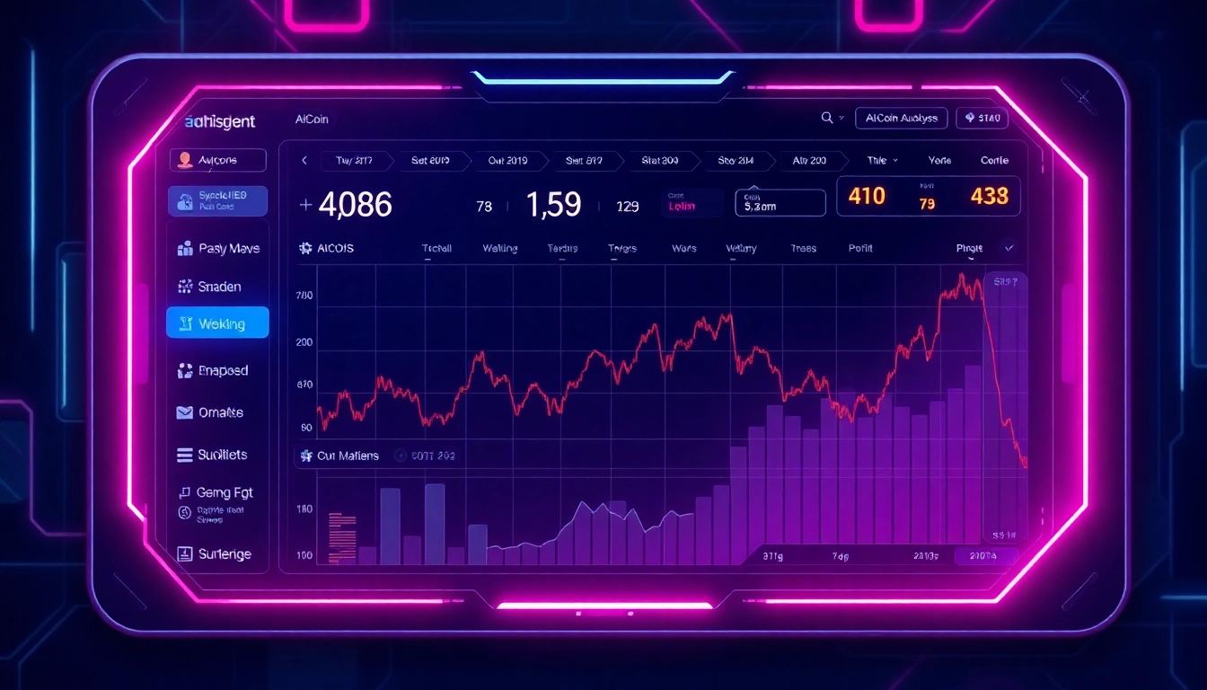 AICoin trading platform with real-time charts and AI data insights illustrating financial