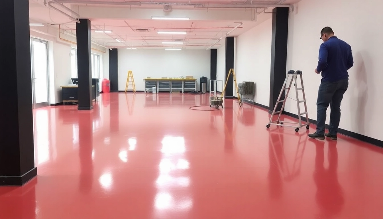 Experienced epoxy resin flooring contractors Birmingham applying durable, high-quality coatings